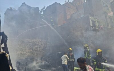 حريق مخزن خردة